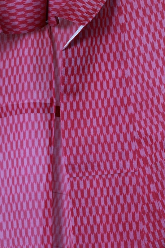 Summer Tsumugi(Japan used kimono silk fabric), Meisen style, purple color, handwoven, R179
