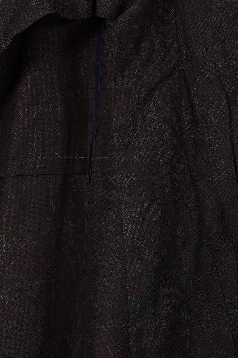 Japanese kimono used <Tsumugi> M-size  silk 100% /B910