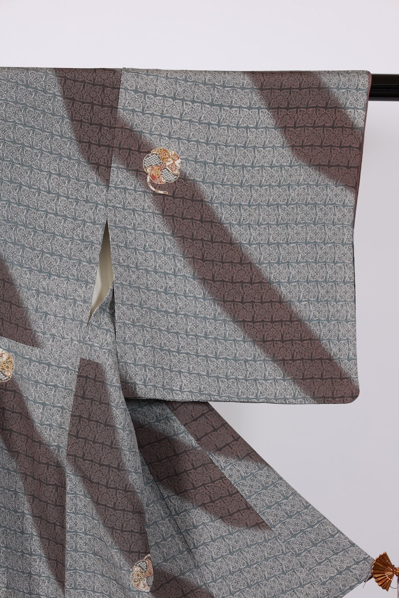 Japanese kimono used <Komon> S-size  silk 100% /B938