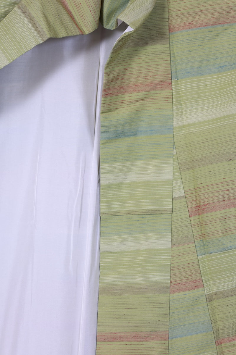 Japanese kimono used <Tsumugi> L-size  silk 100% /B917