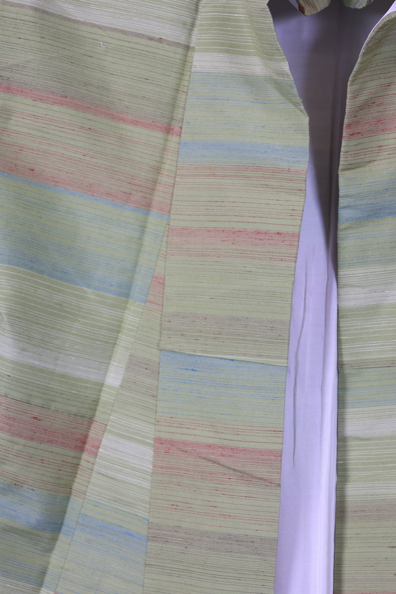 Japanese kimono used <Tsumugi> L-size  silk 100% /B917