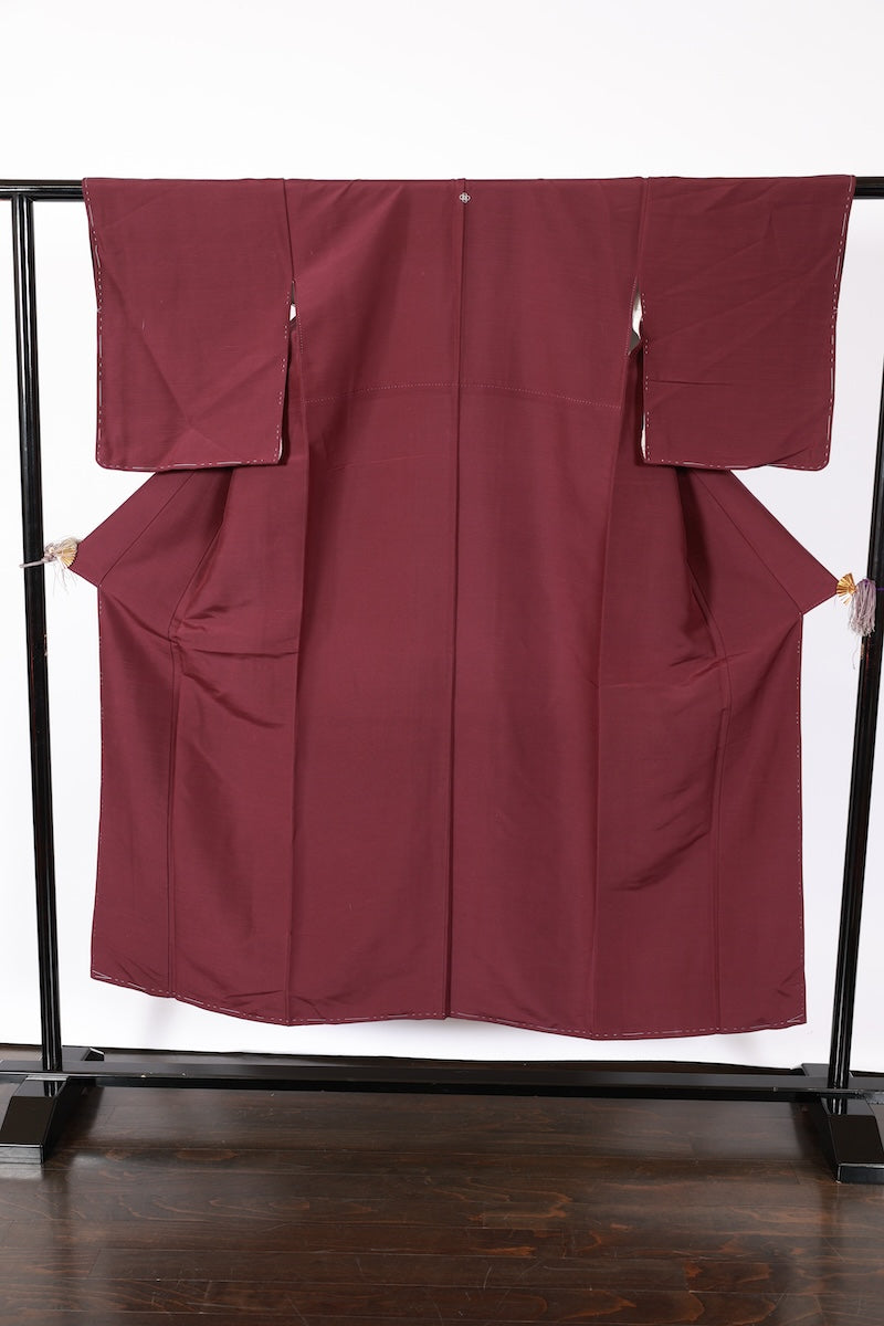 Japanese kimono Unused New <Tsumugi> M-size  silk 100% /B919