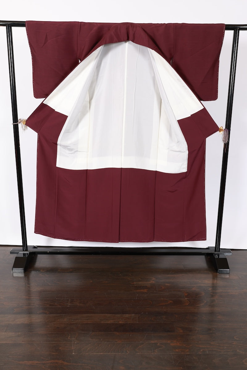 Japanese kimono Unused New <Tsumugi> M-size  silk 100% /B919