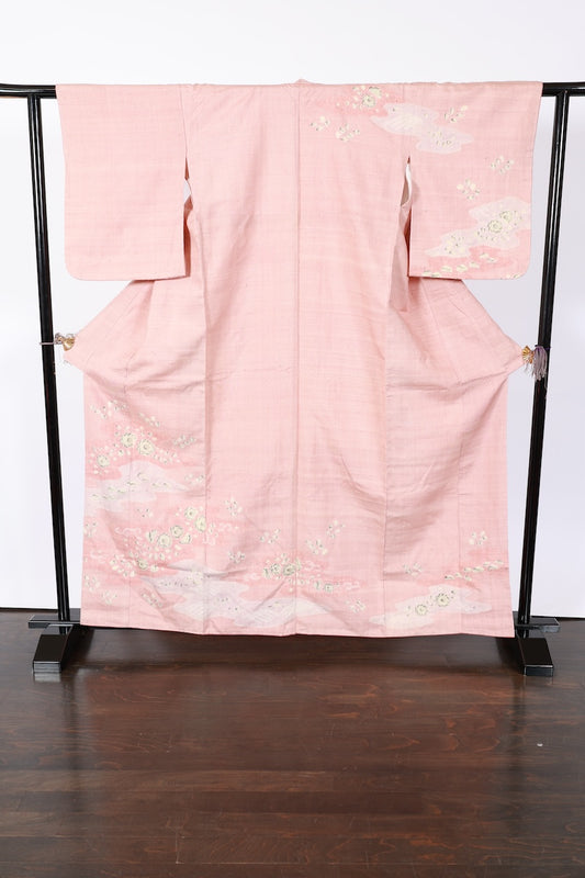 Japanese kimono Unused New <houmongi> L-size  silk 100% /B937