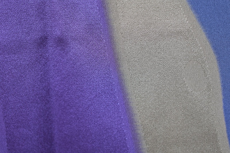 Michiyuki coat, brand new, unused. Available in green, gray, purple, blue, and brown. Features a wavy stripe pattern. (R201)
