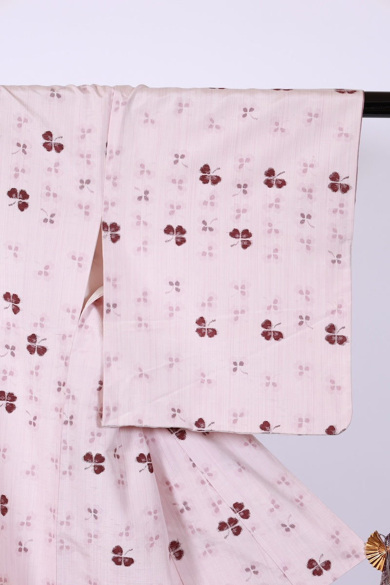 Japanese kimono used <tsumugi> M-size  silk 100% /B925
