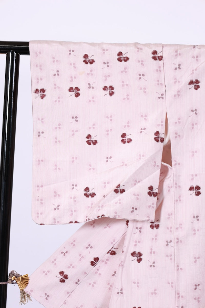 Japanese kimono used <tsumugi> M-size  silk 100% /B925