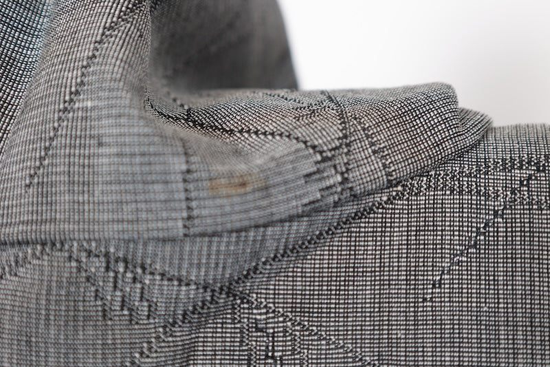 Tsumugi(Japan used kimono silk fabric), shades of gray, pampas grass pattern, R180