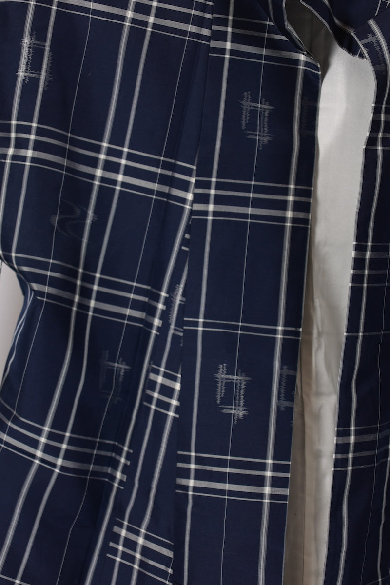 Japanese kimono used <Tsumugi> M-size  silk 100% /B926