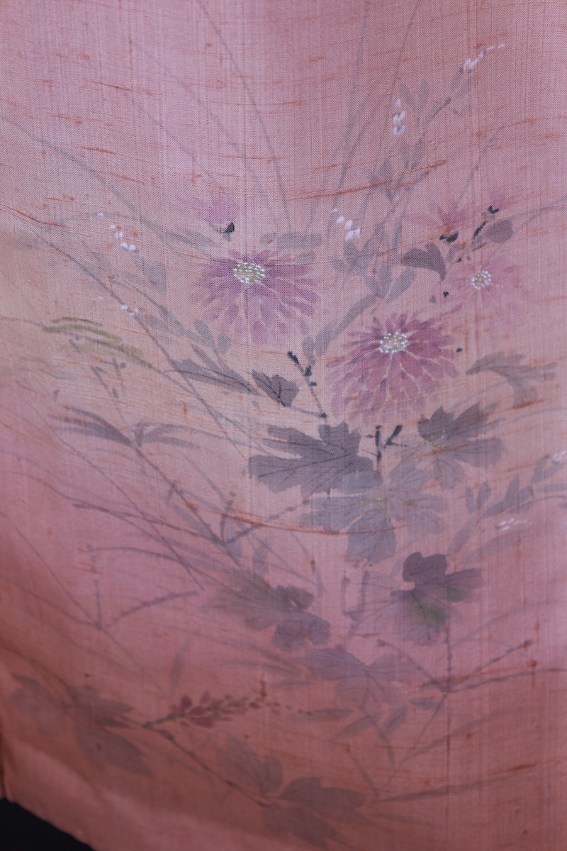 Japanese kimono used <houmongi> M-size  silk 100% /B929