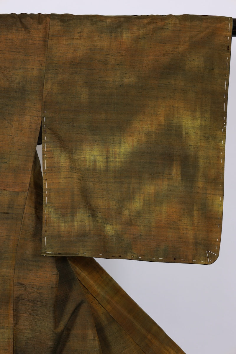 Japanese kimono Unused New <Tsumugi,Houmongi> L-size  silk 100% /B936