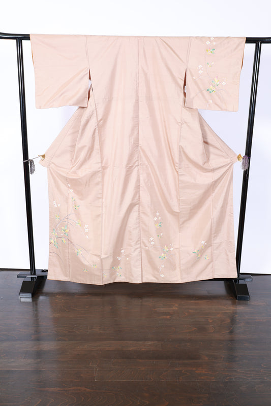 Japanese kimono used <houmongi> M-size  silk 100% /B924