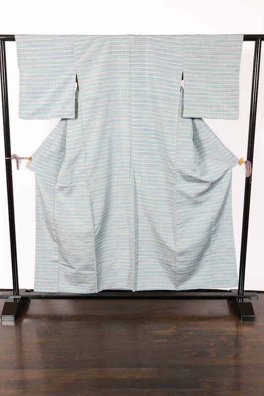 Japanese kimono used <Tsumugi> M-size  silk 100% /B932