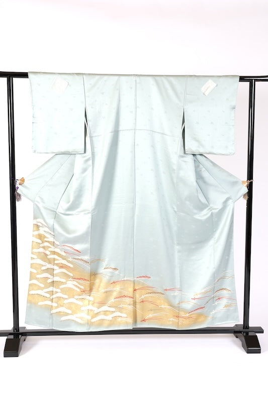 Japanese kimono New(Irotome) M-size 100% silk  　 /K295