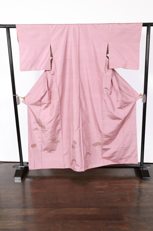 Japanese kimono used <Tsukesage> L-size  silk 100% /B922