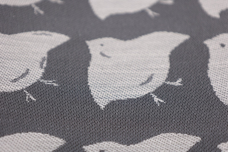 Long, half-width obi (sash), brand new, Nishijin weave, brown, blue, beige, batik pattern, houndstooth, M650