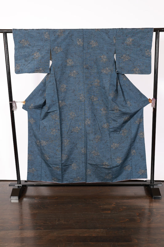 Japanese kimono Unused New <Tsumugi> M-size  silk 100% /B923