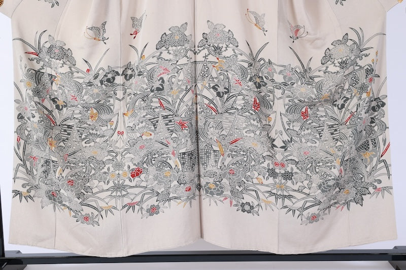 Japanese kimono New(Houmongi)SizeM 100%silk/K290