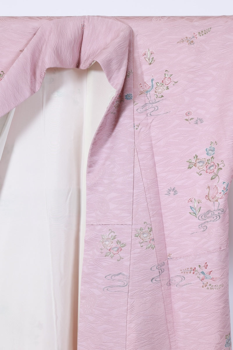 Japanese kimono used <Komon> M-size  silk 100% /B979