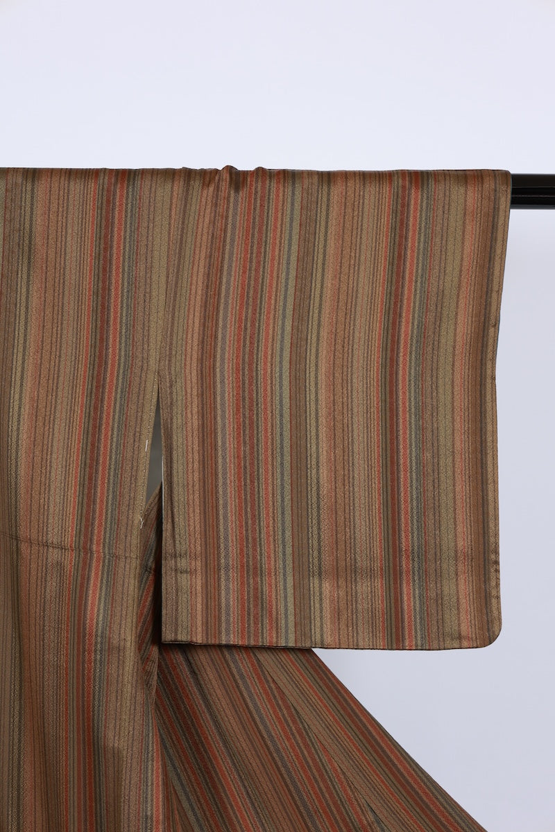 Japanese kimono used <Komon> L-size  silk 100% /B978