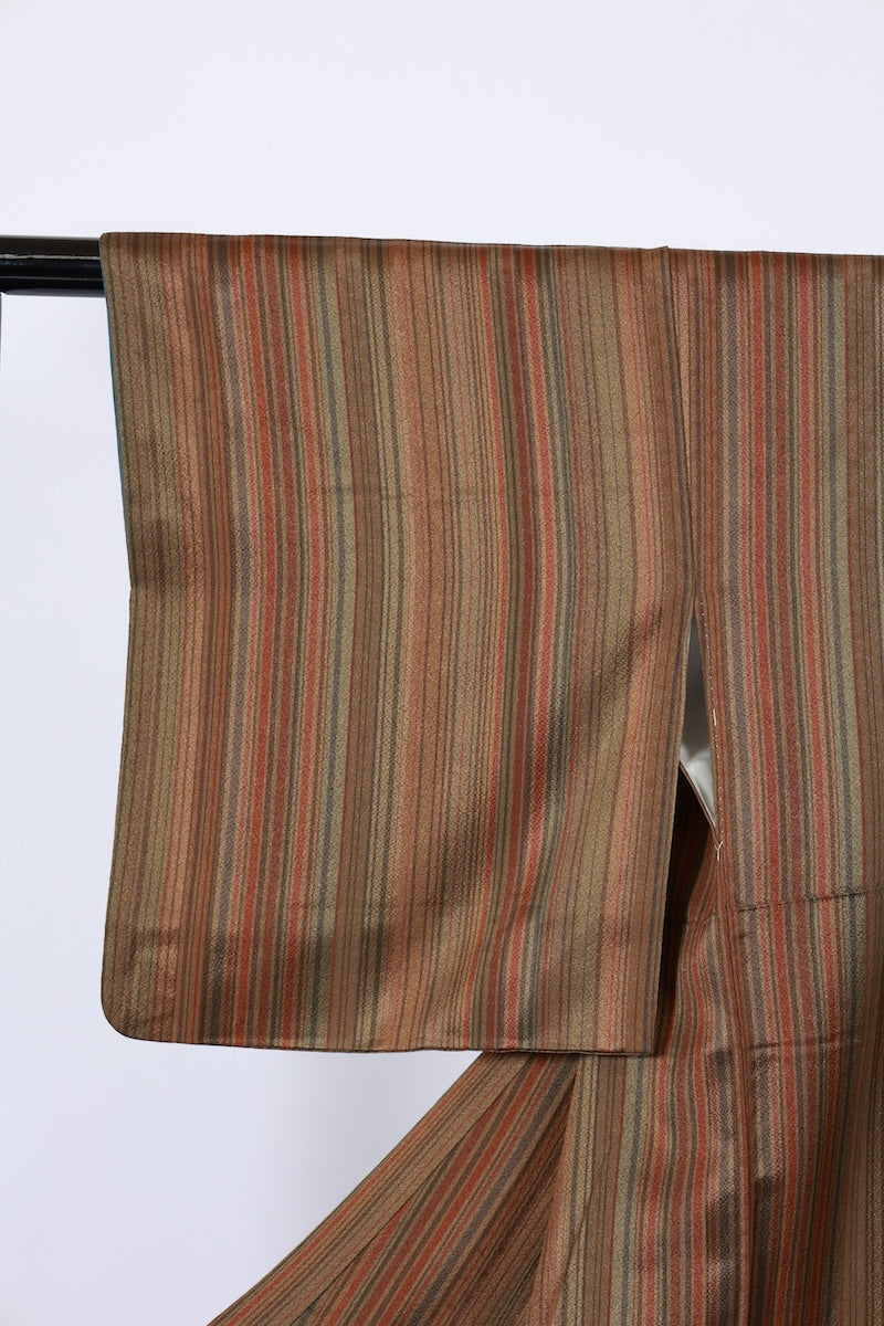 Japanese kimono used <Komon> L-size  silk 100% /B978