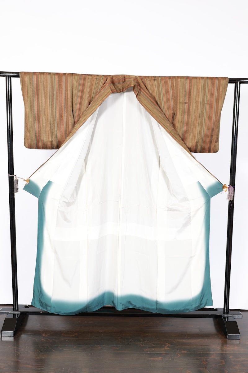 Japanese kimono used <Komon> L-size  silk 100% /B978