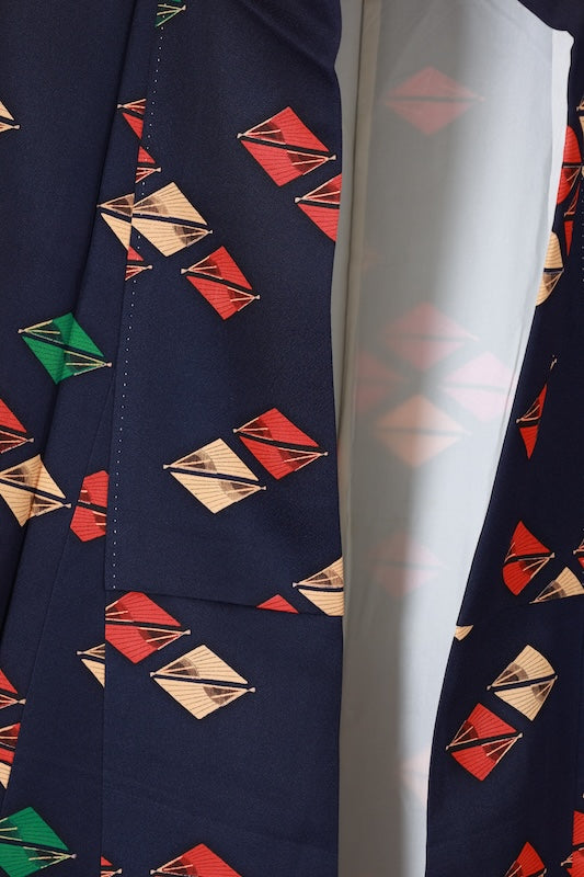 Japanese kimono New <komon> L-size  silk 100% /B1465