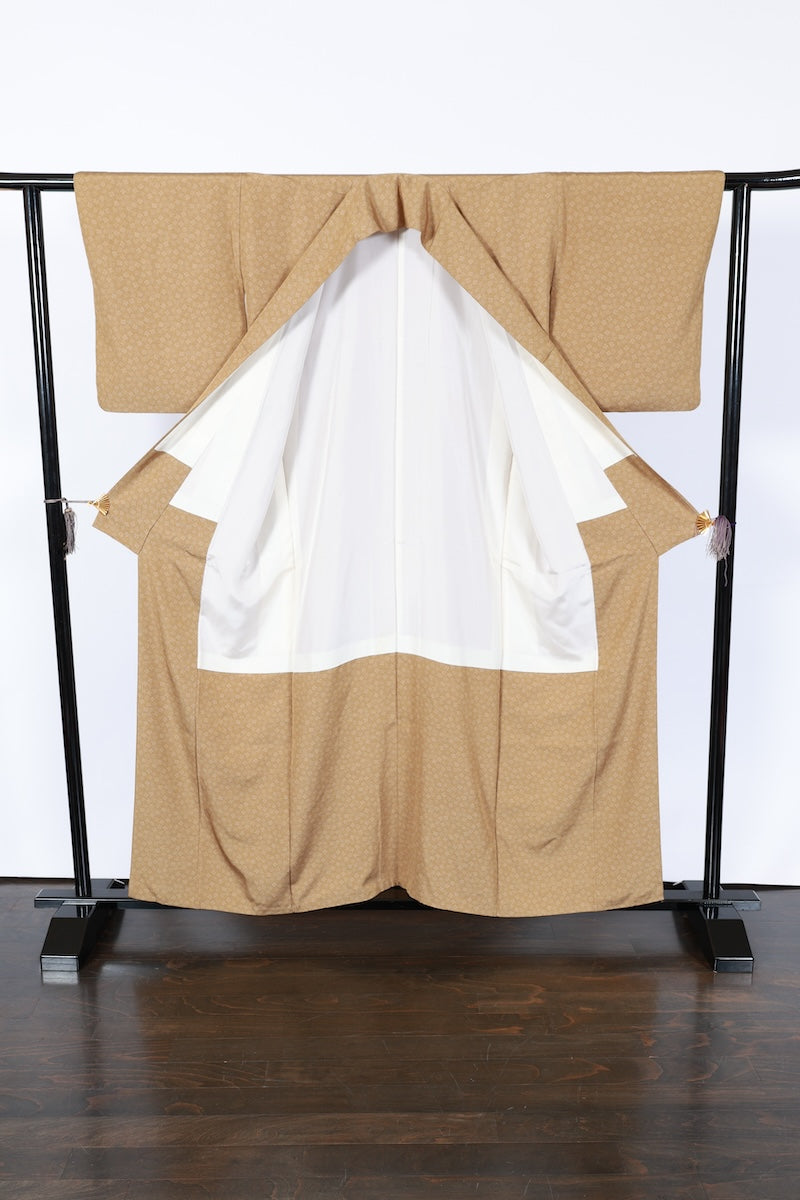 Japanese kimono used <Komon> L-size  silk 100% /B975