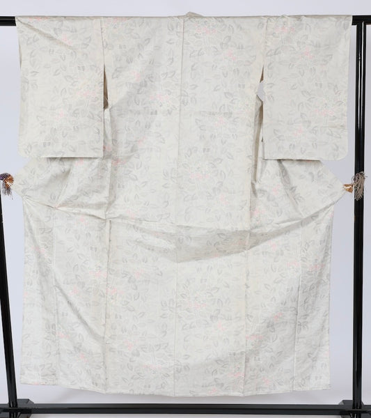 Japanese kimono used <Tsumugi> Lsize  silk 100% /T507