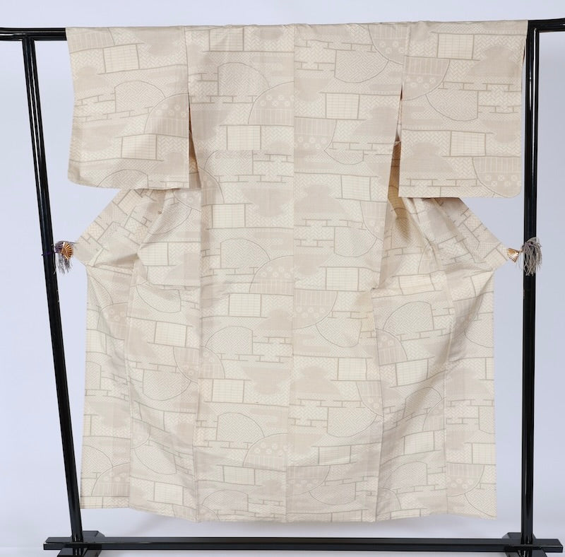 Japanese kimono used <Komon> Msize  silk 100% /T503