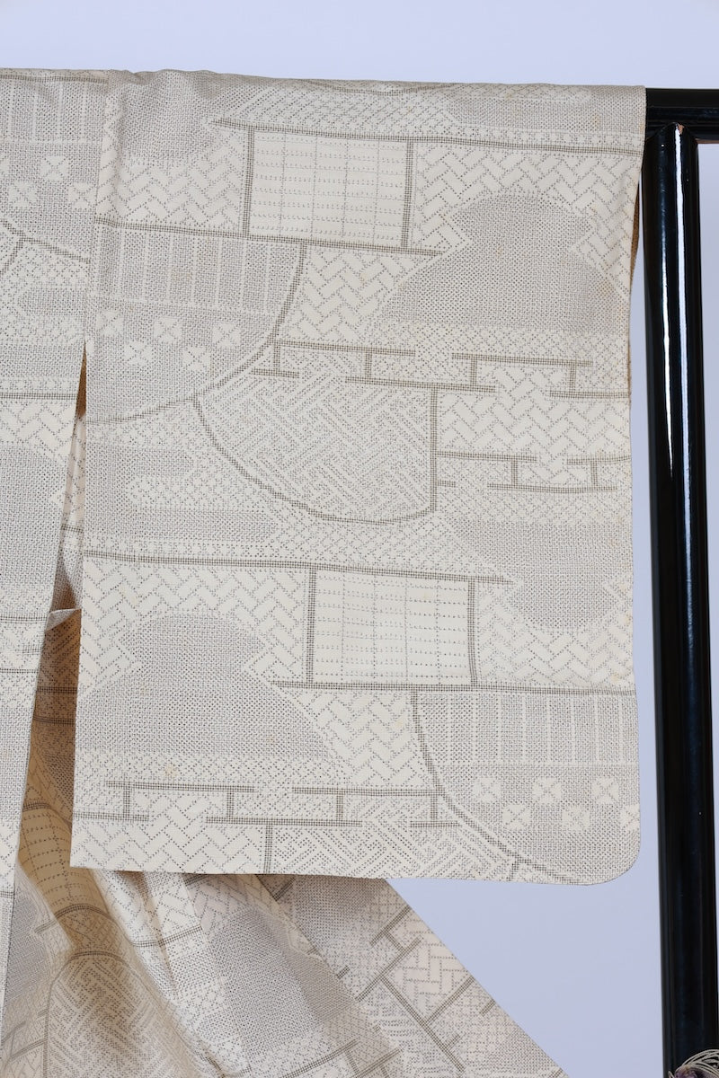 Japanese kimono used <Komon> Msize  silk 100% /T503