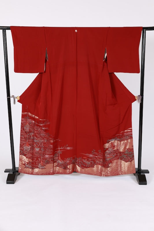 Japanese kimono used <irtome> L-size  silk 100% /B1462