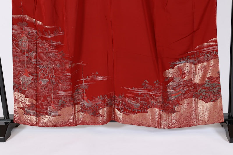 Japanese kimono used <irtome> L-size  silk 100% /B1462