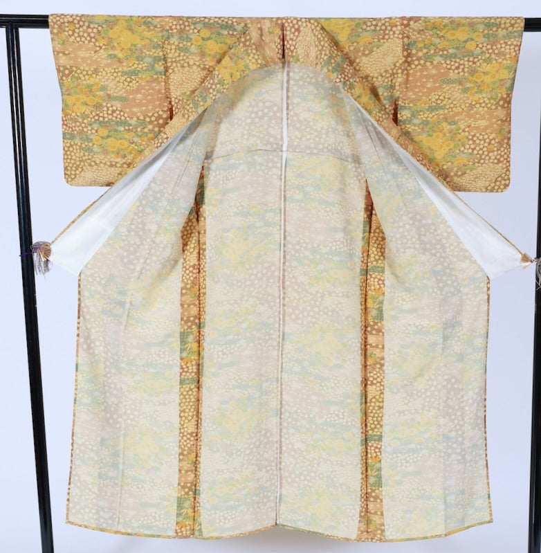 Japanese kimono used <komon> Msize  silk 100% /T506