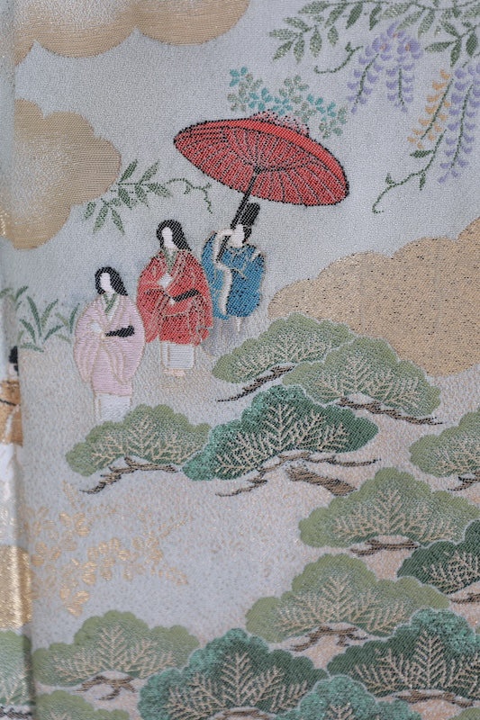 Japanese kimono used <irtome> M-size  silk 100% /B1459