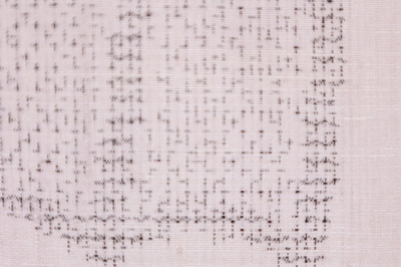 Japanese kimono used <tsumugi> L-size  silk 100% /B1458