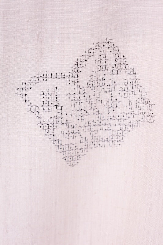 Japanese kimono used <tsumugi> L-size  silk 100% /B1458