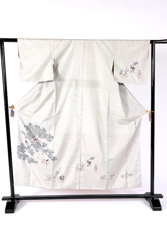 Japanese kimono  Used(Houmongi) M-size 100% silk /K298