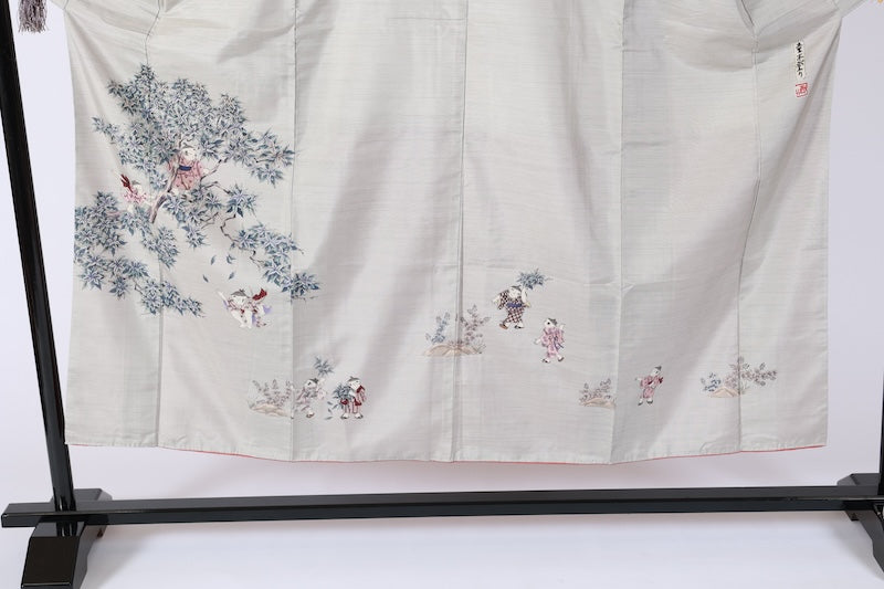 Japanese kimono  Used(Houmongi) M-size 100% silk /K298