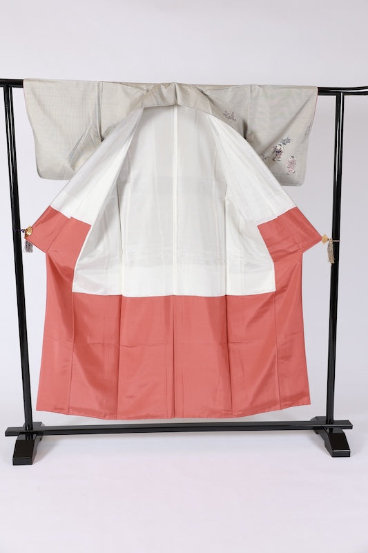 Japanese kimono  Used(Houmongi) M-size 100% silk /K298