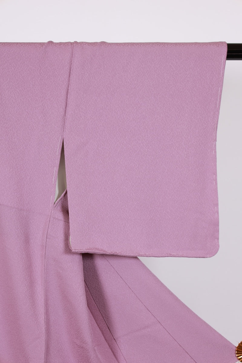 Japanese kimono Unused  New <Iromuzi> M-size  silk 100% /B962
