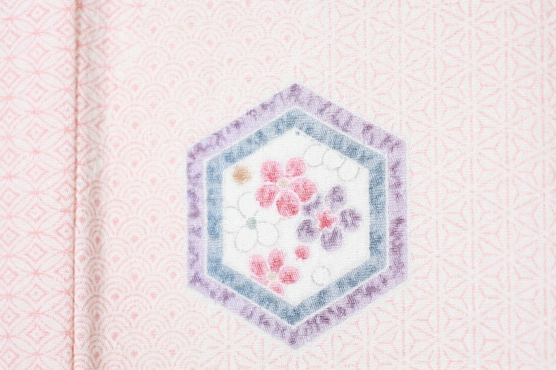 Edo Komon (used kimono fabric) - Beige, Purple, Swallowtail Red, Mustard Yellow, White - Shippo (seven treasures) pattern, Flower, Tortoise Shell, Seigaiha (wave pattern), Hemp Leaf pattern - R254