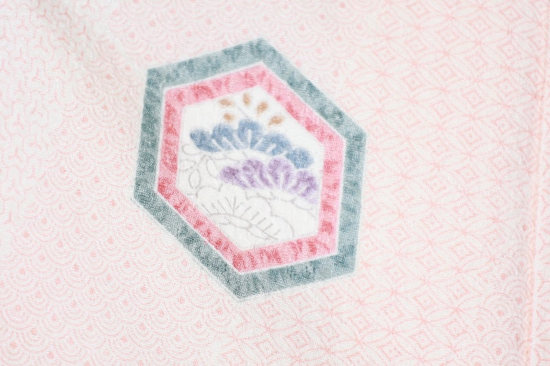 Edo Komon (used kimono fabric) - Beige, Purple, Swallowtail Red, Mustard Yellow, White - Shippo (seven treasures) pattern, Flower, Tortoise Shell, Seigaiha (wave pattern), Hemp Leaf pattern - R254