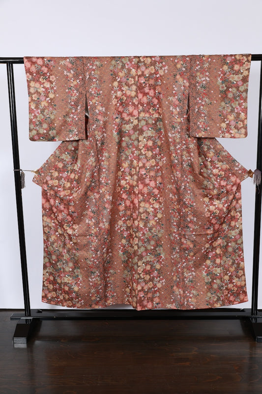 Japanese kimono used <komon> Msize  silk 100% /B953