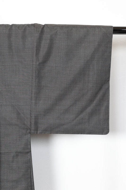 Men's authentic used Oshima Tsumugi ensemble, mud-dyed, seven-mark weave, brown and gray, R242