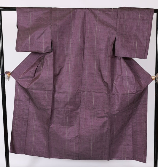 Japanese kimono used <Tsumugi> Msize  silk 100% /T494