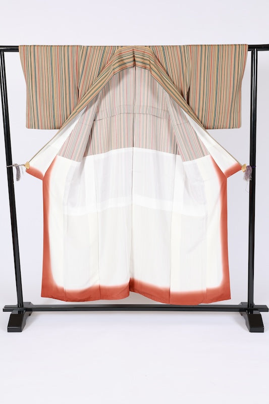 Japanese kimono used <komon> M-size  silk 100% /B1436