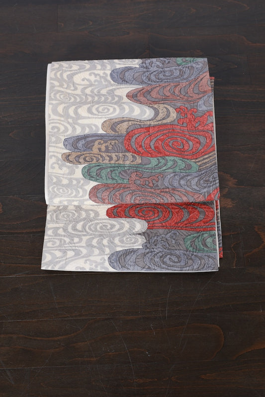 Japanese used sash belt (Hukuro-obi) 100% silk  /B988