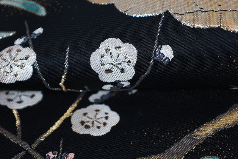 Kyoto-style pouches(used sash): Black, Gold, Silver, Purple, Coral Red, Gold Leaf, Camellia, Plum, Bellflower, Chrysanthemum