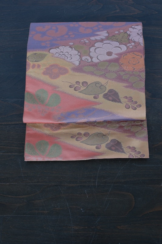 Japanese used sash belt (Hukuro-obi) 100% silk  /B1008